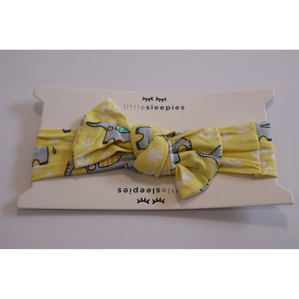 Little Sleepies Yellow Elephant Bamboo Knotted Headband NB-3T